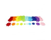 Feutrine adhesive sodertex pack de fleurs 1mm 4 tailles  150 pieces 10 coloris assortis