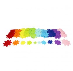 Feutrine adhesive sodertex pack de fleurs 1mm 4 tailles  150 pieces 10 coloris assortis