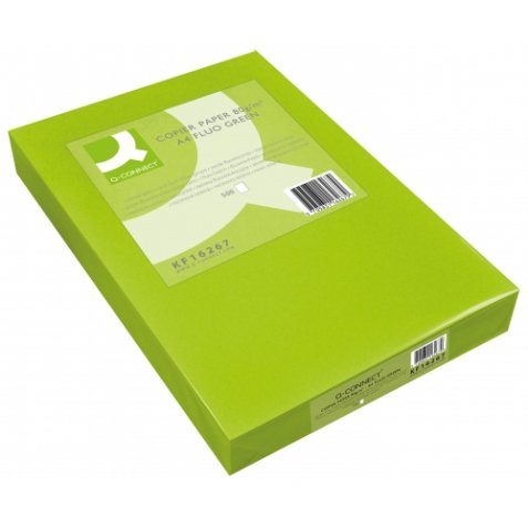 Papier couleur q-connect multifonction a3 80g/m2 unicolore vert néon ramette 500 feuilles