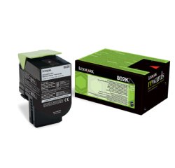 Lexmark 802K - noir - original - cartouche de toner - LCCP, LRP