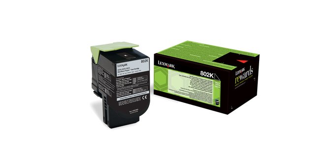 Lexmark 802K - zwart - origineel - tonercartridge - LCCP, LRP