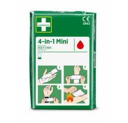 Pansement cederroth petit stop sang 4-en-1 contient 1 compresse speciale 8x12cm 2 bandes elastiques usage unique 6cmx3m