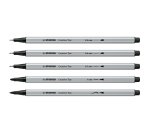 Feutre stabilo creative tips arty encre base eau pointes   assorties coloris noir etui 5 unites