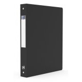 Classeur Oxford Memphis A4 dos 40mm 4 anneaux ronds couverture polypro noir