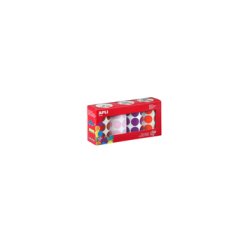 Gommette apli kids xl forme ronde diam. 33mm coloris      marron orange lilas et rose   pack de 4 rouleaux 2832 unites