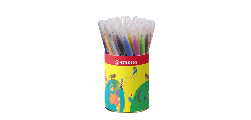 Feutre coloriage stabilo power capuchon ventilé encre lavable pointe moyenne ne sèche pas pot 36 unités