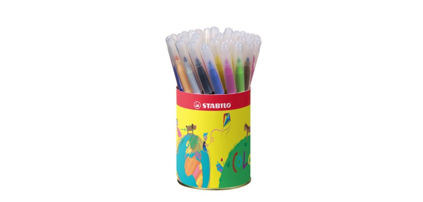 Feutre coloriage stabilo power capuchon ventilé encre lavable pointe moyenne ne sèche pas pot 36 unités