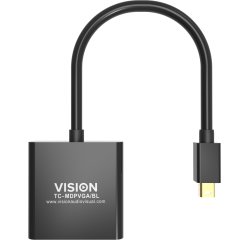 Vision TC-MDPVGA/BL câble vidéo et adaptateur Mini DisplayPort VGA (D-Sub) Noir
