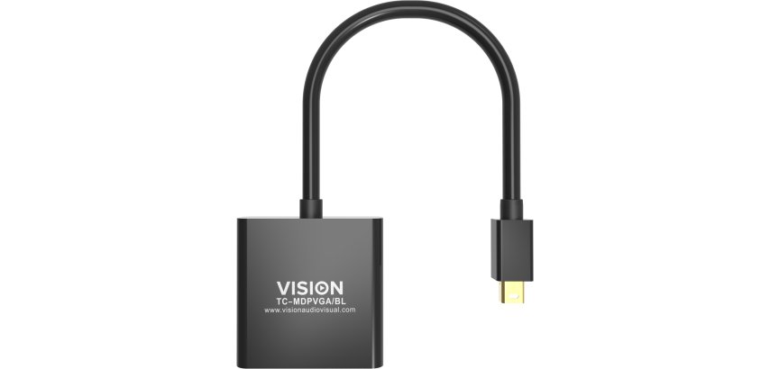 Vision TC-MDPVGA/BL câble vidéo et adaptateur Mini DisplayPort VGA (D-Sub) Noir