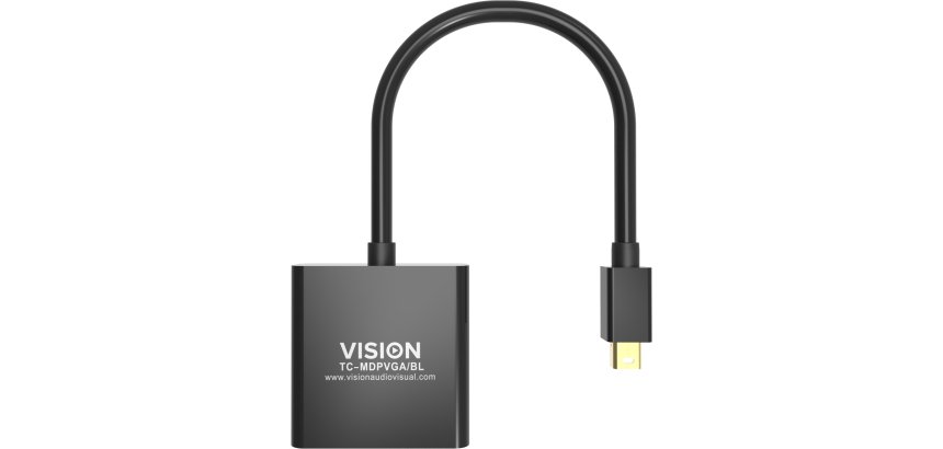 Vision TC-MDPVGA/BL câble vidéo et adaptateur Mini DisplayPort VGA (D-Sub) Noir