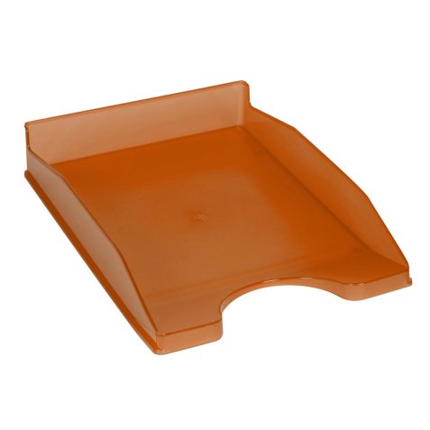 Corbeille à courrier q-connectpolypropylène documents a4+ 240x320mm empilable 350x255x65mm coloris orange transparent