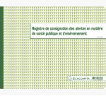 Registre de consignation des alertes en matière de santé publique et d'environnement Exacompta - 20 pages