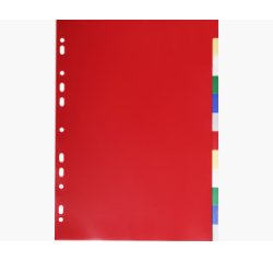 Intercalaires polypropylène souple 12 positions - A4 - Couleurs assorties