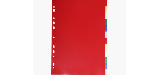 Intercalaire exacompta polypropylène 12/100e souple indéchirable 12 touches a4 coloris assortis