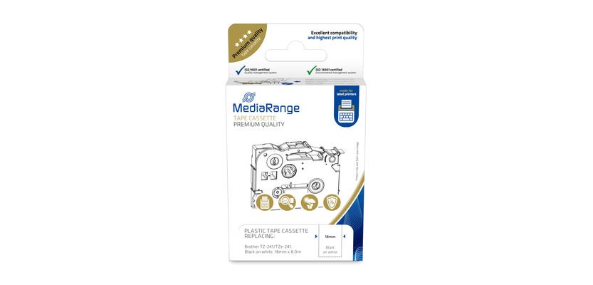MediaRange MRBTZ241 label ribbon Black on Blue