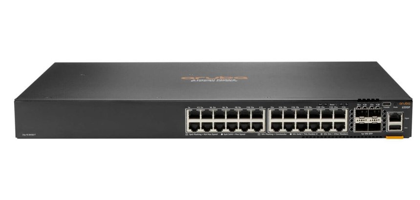 HPE Aruba Networking CX 6200F 24G Class-4 PoE 4SFP+ 370W Géré L3 Gigabit Ethernet (10/100/1000) Connexion Ethernet, supportant l'alimentation via ce port (PoE) 1U
