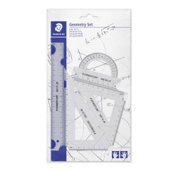 Set de géometrie staedtler mars 569 gauchers et droitiers avec règle 20cm rapporteur équerres 60 et 45 degrés