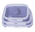 Muitomas LUNCHBOXSETVL contenitore portapranzo Set per borsa portapranzo Plastica, Silicone Viola 3 pz