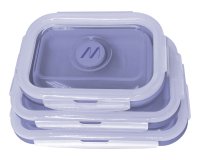 Muitomas LUNCHBOXSETVL contenitore portapranzo Set per borsa portapranzo Plastica, Silicone Viola 3 pz