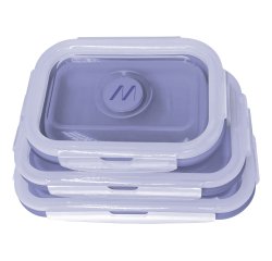 Muitomas LUNCHBOXSETVL contenitore portapranzo Set per borsa portapranzo Plastica, Silicone Viola 3 pz