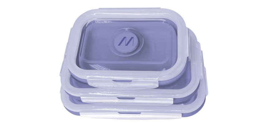 Muitomas LUNCHBOXSETVL contenitore portapranzo Set per borsa portapranzo Plastica, Silicone Viola 3 pz