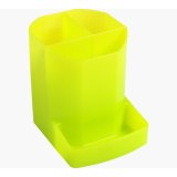Pot à crayons exacompta linicolor mini polypropylène translucide octogonal 3 compartiments avancée coloris vert anis