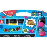 Lot de 6 bouteilles de gouache 75ml ultralavable COLOR'PEPS. Couleurs primaires