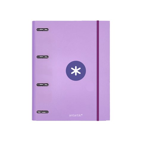 Classeur antartik 4 anneaux ronds 25mm a4 carton remborde feuillets mobiles q5x5 colorislavande