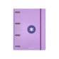 Classeur antartik 4 anneaux ronds 25mm a4 carton remborde feuillets mobiles q5x5 colorislavande