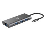XtremeMac XWH-HUB8-13 hub & concentrateur USB Type-C 40000 Mbit/s Gris
