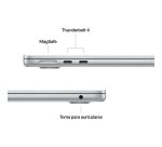 Apple MacBook Air Apple M M4 Portátil 34,5 cm (13.6") 16 GB 512 GB SSD Wi-Fi 6E (802.11ax) macOS Sequoia Plata