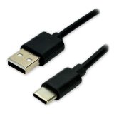 MCL Câble USB 2.0 Type C mâle/Type A mâle Charge & Data 480Mb 3A Noir-1.50m