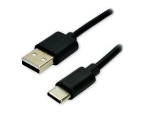 MCL Câble USB 2.0 Type C mâle/Type A mâle Charge & Data 480Mb 3A Noir-1.50m