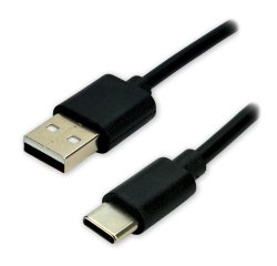 MCL Câble USB 2.0 Type C mâle/Type A mâle Charge & Data 480Mb 3A Noir-1.50m