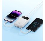 Baseus Qpow2 Dual-Cable Digital Display Fast Charge Power Bank 10000mAh 22.5W Stellar White Polímero de litio Blanco