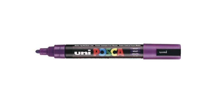 Marqueur posca pc5m gouache encre inodore toutes surfaces pointe moyenne conique couleur opaque couvrante violet
