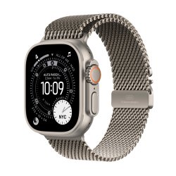 Apple watch Apple Watch Ultra 3 GPS + Cellular 49mm Boitier en Titane Naturel avec Bracelet Milanais Titane Naturel - Large