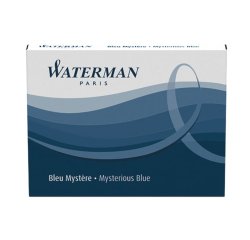 Cartouche waterman longue standard encre bleue noire étui 8 unités