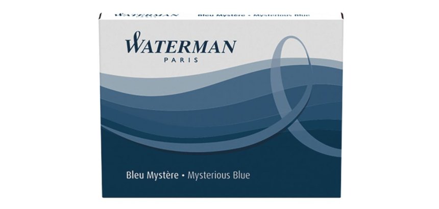 Cartouche waterman longue standard encre bleue noire étui 8 unités