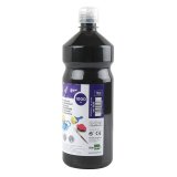 Gouache scolaire liderpapel liquide lavable fermeture sécurité brillante coloris noir flacon 1000ml
