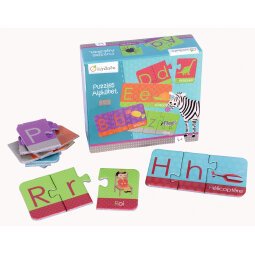 Boîte puzzle thème alphabet 28 puzzles de 3 pièces 11 x 6 cm, bords arrondis