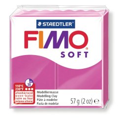 Pâte à modeler fimo soft coloris framboise pain 57g