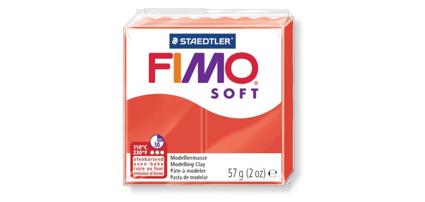 Pâte à modeler fimo soft coloris rouge pain 57g