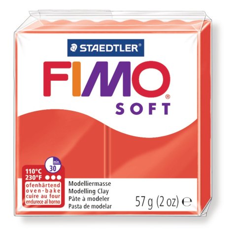 Pâte à modeler fimo soft coloris rouge pain 57g
