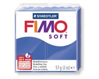 Pâte à modeler fimo soft coloris bleu brillant pain 57g