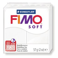 Pâte à modeler fimo soft coloris blanc pain 57g