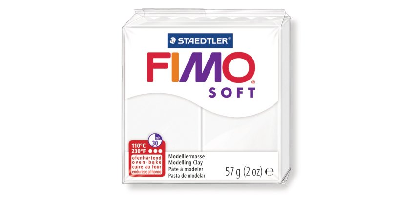 Pâte à modeler fimo soft coloris blanc pain 57g