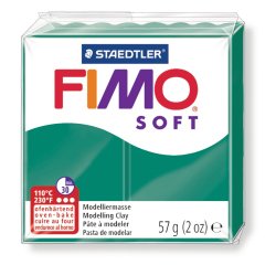 Pâte à modeler fimo soft coloris vert sapin pain 57g