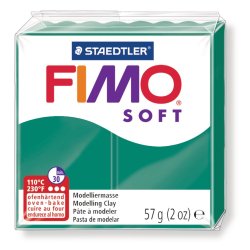 Pâte à modeler fimo soft coloris vert sapin pain 57g