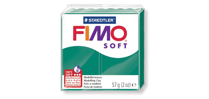 Pâte à modeler fimo soft coloris vert sapin pain 57g